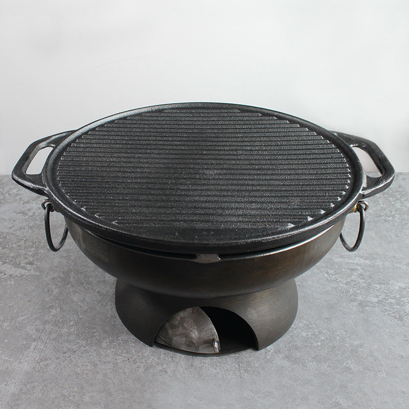 Stockbabac Charcoal Grill with Cast-Iron Style Griddle Plate - Flat Surface - product image 2