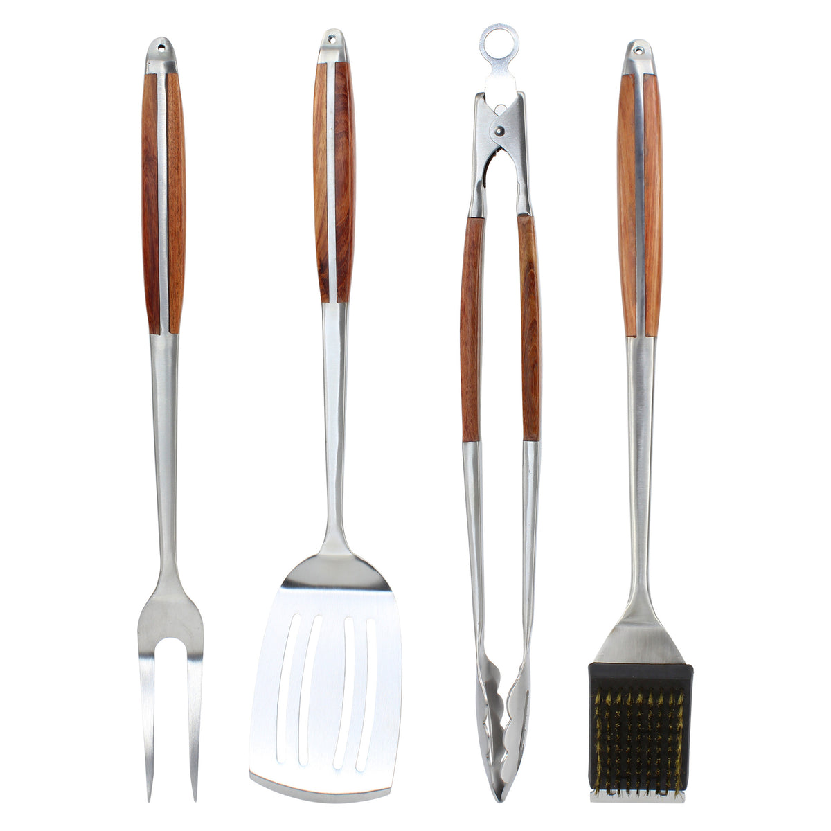 Stockbabac 4-Piece BBQ Tool Set with Wood-Accent Handles - product image 2