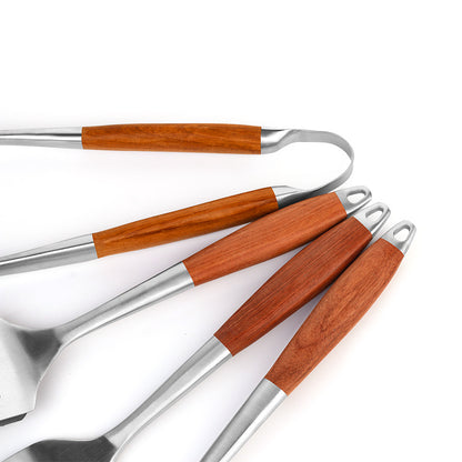 Stockbabac 4-Piece BBQ Utensil Set with Wood-Style Handles - product image 2