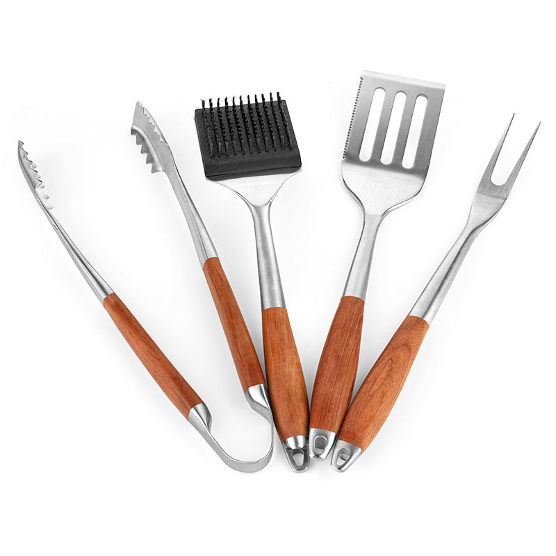 Stockbabac 4-Piece BBQ Utensil Set with Wood-Style Handles - product image 3