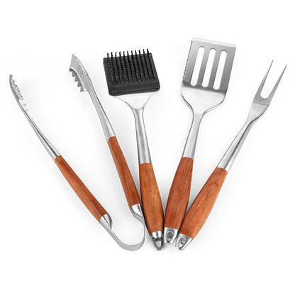 Stockbabac 4-Piece BBQ Utensil Set with Wood-Style Handles - product image 3